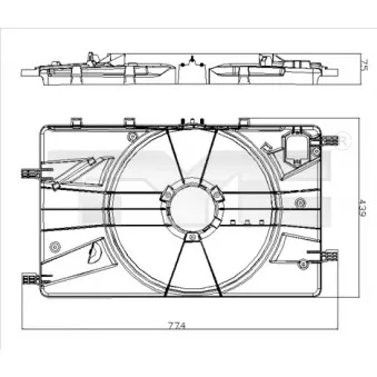 Support, ventilateur de radiateur TYC 825-0018-1