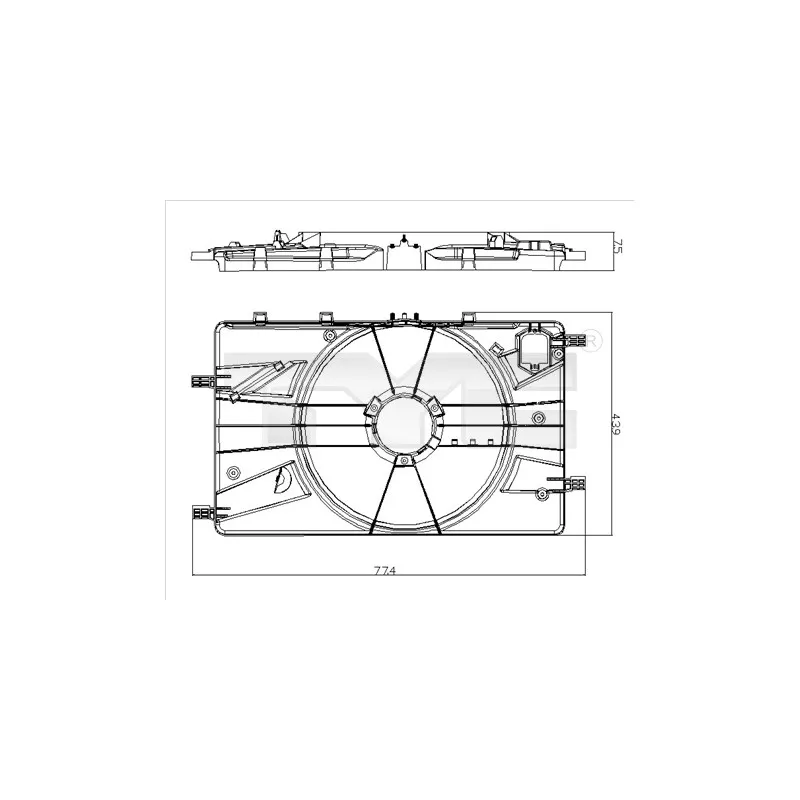 Support, ventilateur de radiateur TYC 825-0018-1