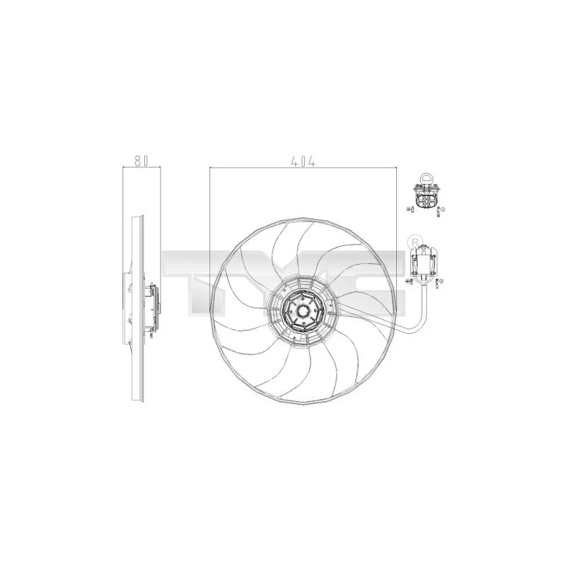 Ventilateur, refroidissement du moteur TYC 825-0019