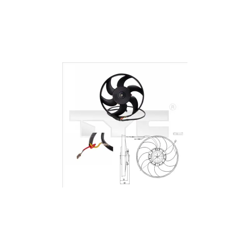 Ventilateur, refroidissement du moteur TYC 826-0001