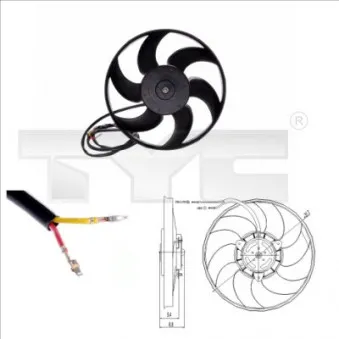 Ventilateur, refroidissement du moteur TYC 826-0002