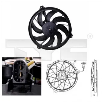 Ventilateur, refroidissement du moteur TYC 826-0003