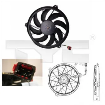 Ventilateur, refroidissement du moteur TYC 826-0004
