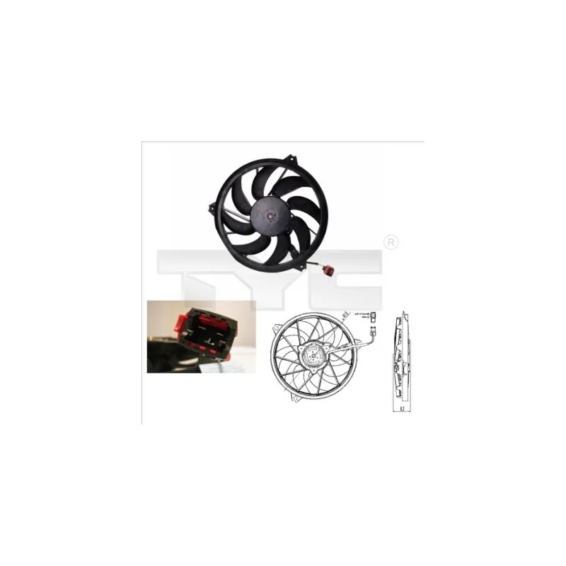 Ventilateur, refroidissement du moteur TYC 826-0004