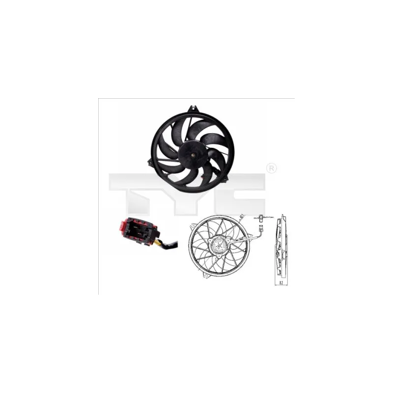Ventilateur, refroidissement du moteur TYC 826-0005
