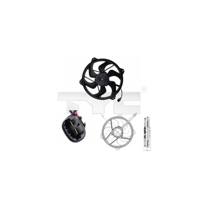 Ventilateur, refroidissement du moteur TYC 826-0006