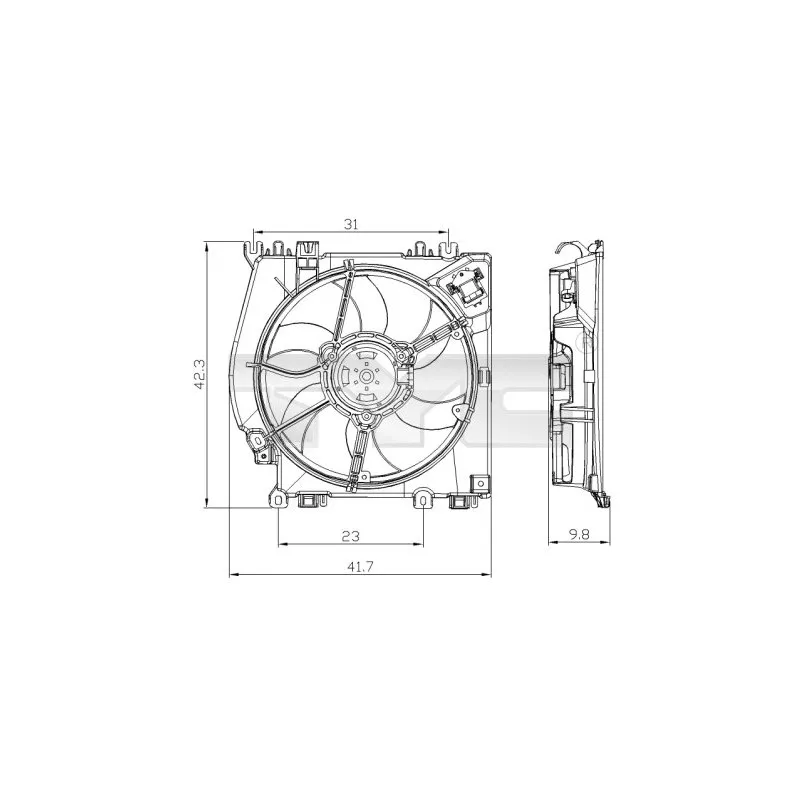 Ventilateur, refroidissement du moteur TYC 828-0001