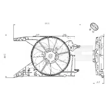 Ventilateur, refroidissement du moteur TYC 828-0002