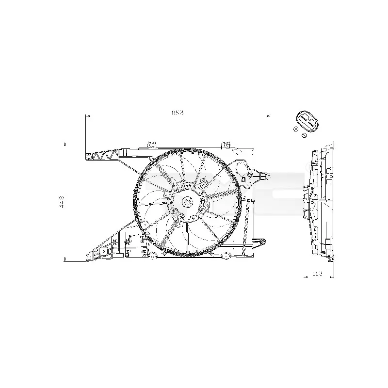 Ventilateur, refroidissement du moteur TYC 828-0002