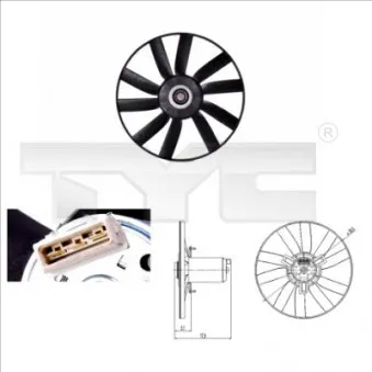 Ventilateur, refroidissement du moteur TYC 831-0002