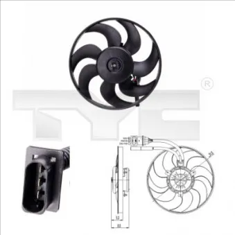 Ventilateur, refroidissement du moteur TYC 831-0009