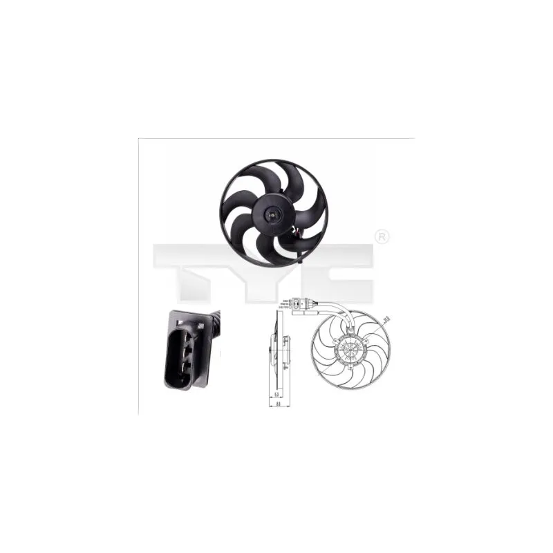 Ventilateur, refroidissement du moteur TYC 831-0009