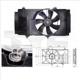 Ventilateur, refroidissement du moteur TYC 836-0014