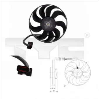Ventilateur, refroidissement du moteur TYC 837-0001
