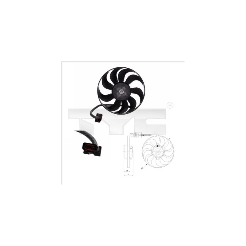 Ventilateur, refroidissement du moteur TYC 837-0001