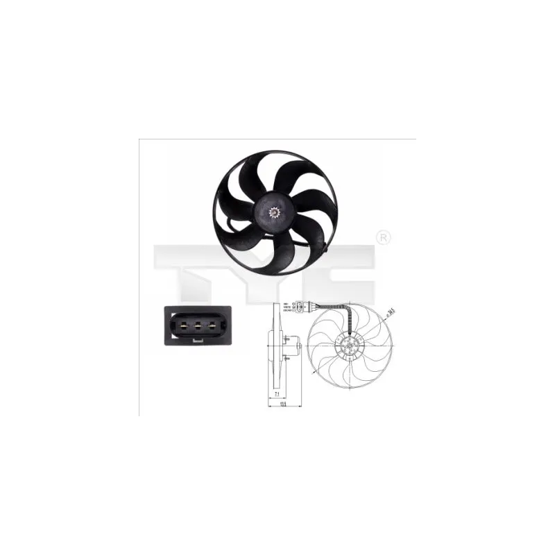 Ventilateur, refroidissement du moteur TYC 837-0003