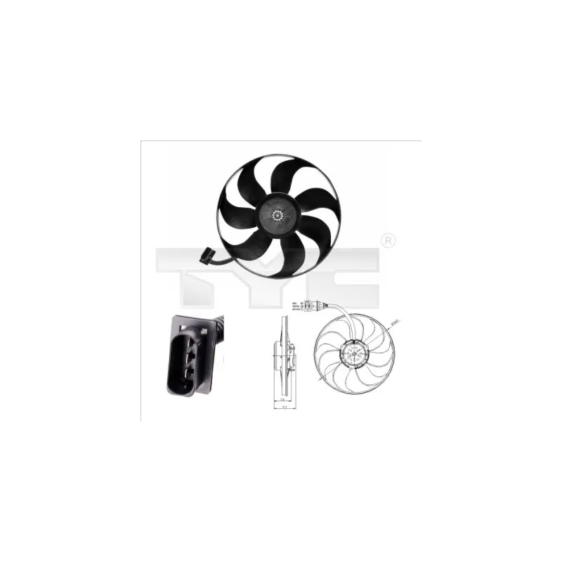 Ventilateur, refroidissement du moteur TYC 837-0004