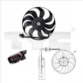 Ventilateur, refroidissement du moteur TYC 837-0006