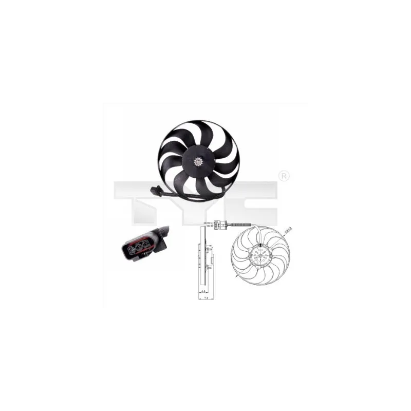 Ventilateur, refroidissement du moteur TYC 837-0006