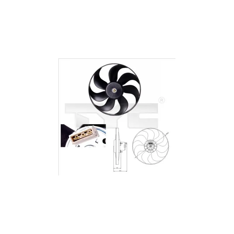 Ventilateur, refroidissement du moteur TYC 837-0010