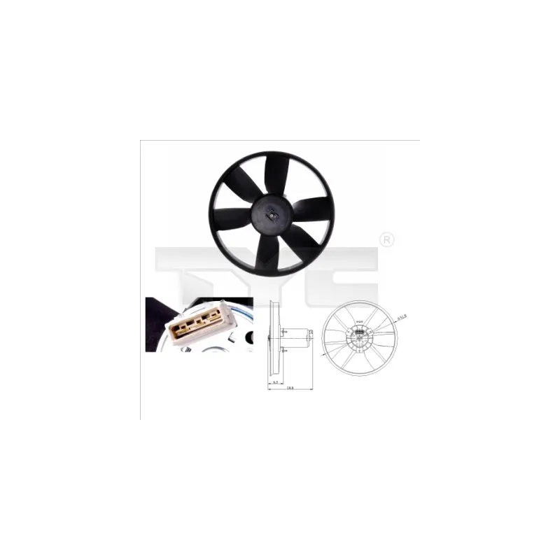 Ventilateur, refroidissement du moteur TYC 837-0014