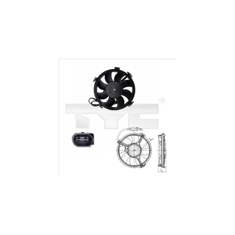 Ventilateur, refroidissement du moteur TYC 837-0016