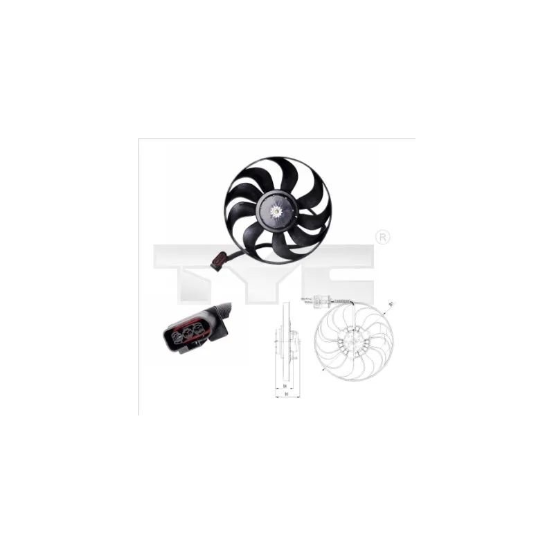 Ventilateur, refroidissement du moteur TYC 837-0022