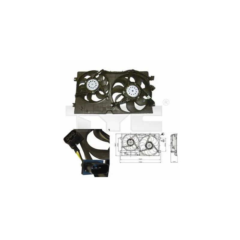 Ventilateur, refroidissement du moteur TYC 837-0023