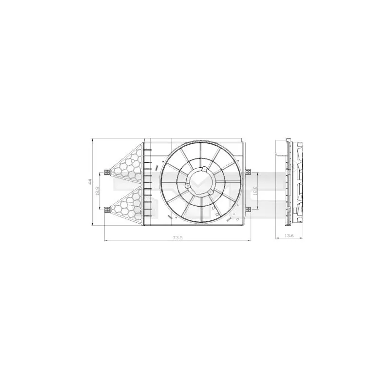 Support, ventilateur de radiateur TYC 837-0033-1