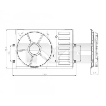 Support, ventilateur de radiateur TYC 837-0035-1