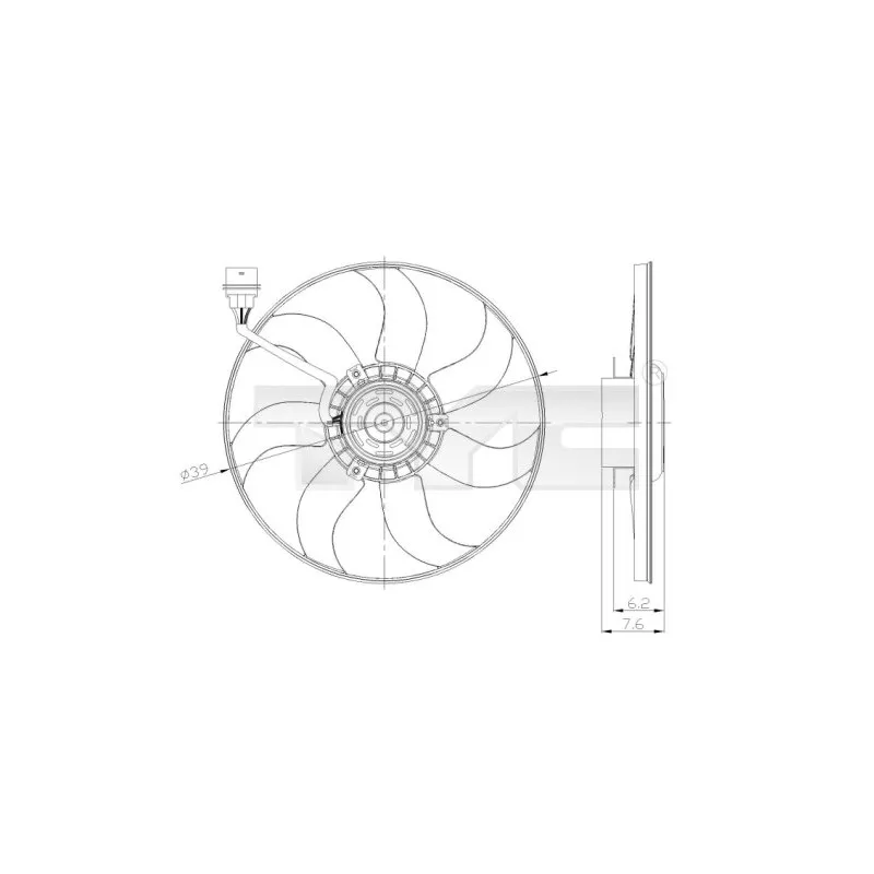 Ventilateur, refroidissement du moteur TYC 837-0036