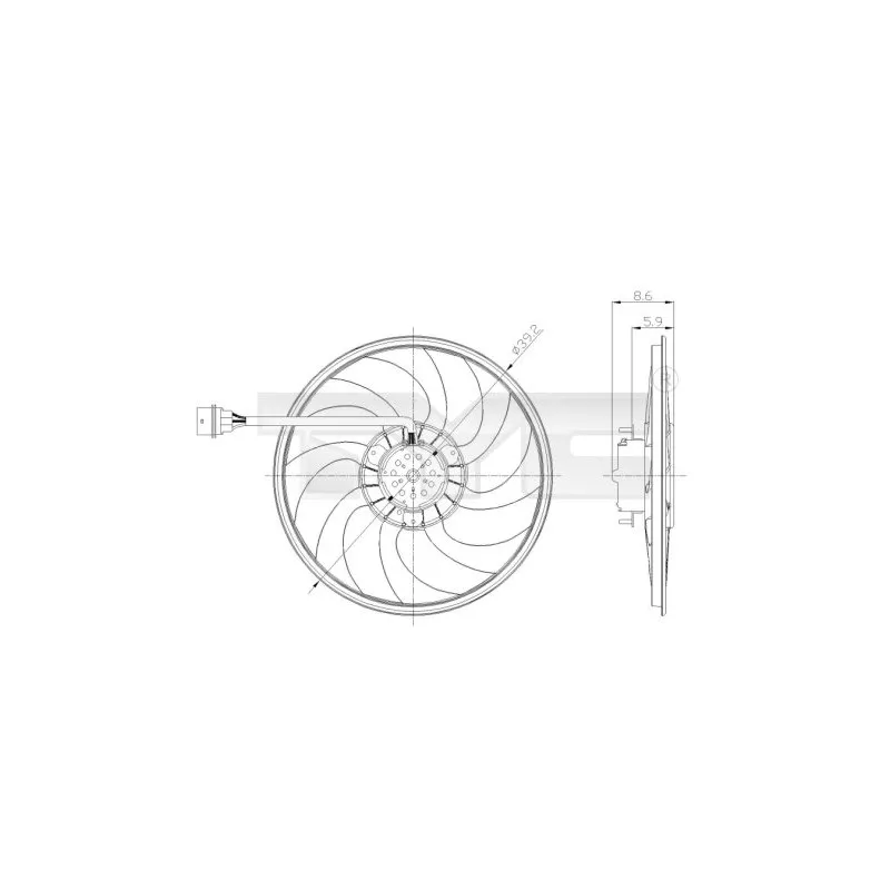 Ventilateur, refroidissement du moteur TYC 837-0037
