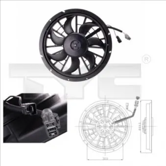 Ventilateur, refroidissement du moteur TYC 838-0002