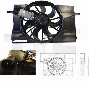 Ventilateur, refroidissement du moteur TYC 838-0007