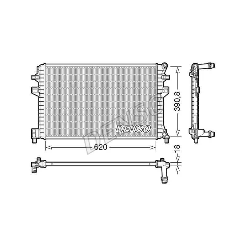 Radiateur, refroidissement du moteur DENSO DRM02018
