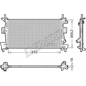 Radiateur, refroidissement du moteur DENSO DRM10114