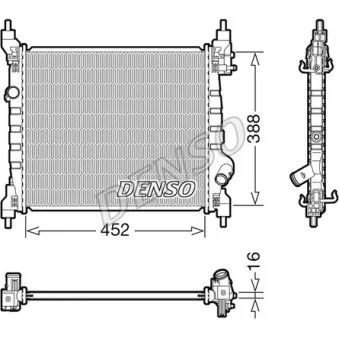 Radiateur, refroidissement du moteur DENSO DRM15014