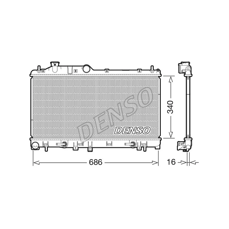 Radiateur, refroidissement du moteur DENSO DRM36024