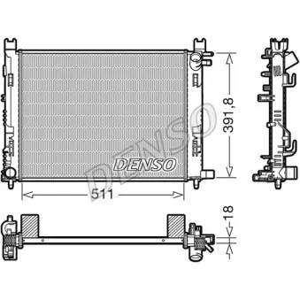 Radiateur, refroidissement du moteur DENSO DRM37002