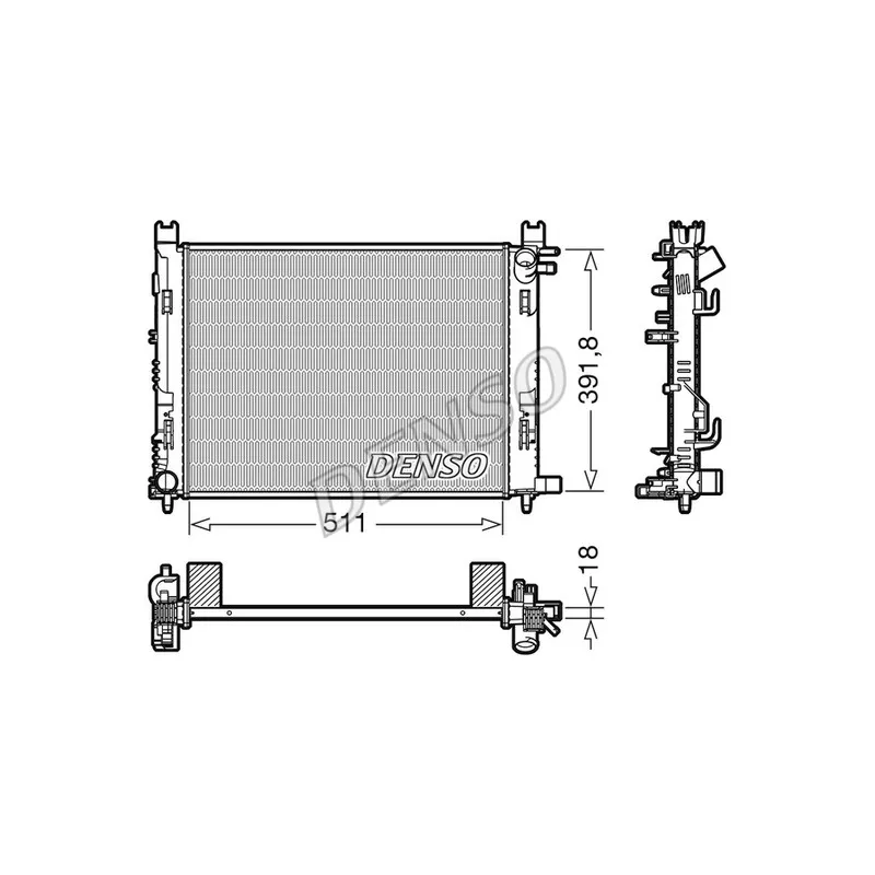 Radiateur, refroidissement du moteur DENSO DRM37002