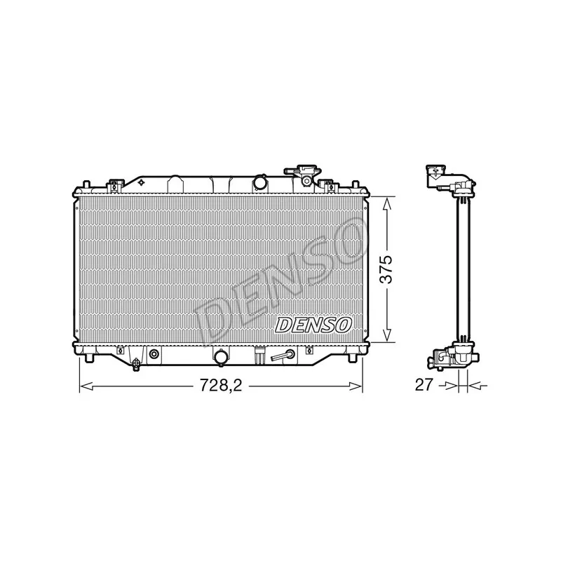 Radiateur, refroidissement du moteur DENSO DRM44044