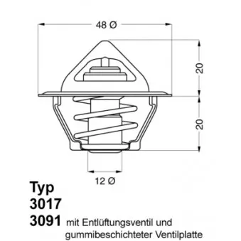 Thermostat d'eau WAHLER 3017.92D50