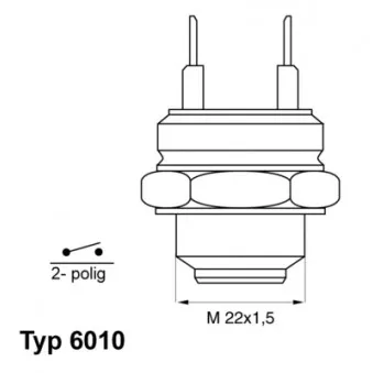 Interrupteur de température, ventilateur de radiateur WAHLER 6010.92D