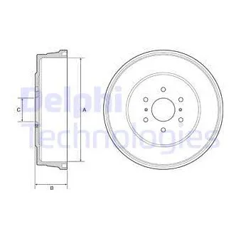 Tambour de frein DELPHI BF557
