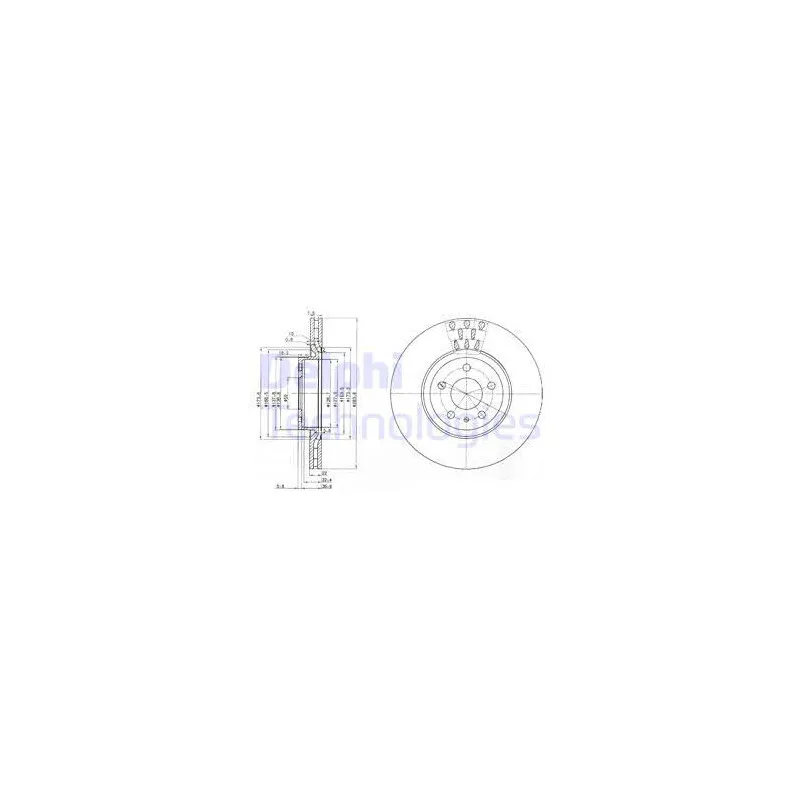 Jeu de 2 disques de frein avant DELPHI BG2512C