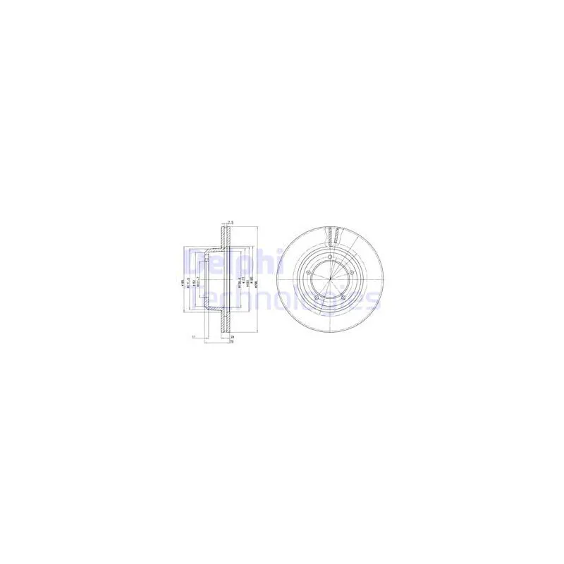 Jeu de 2 disques de frein avant DELPHI BG2612C