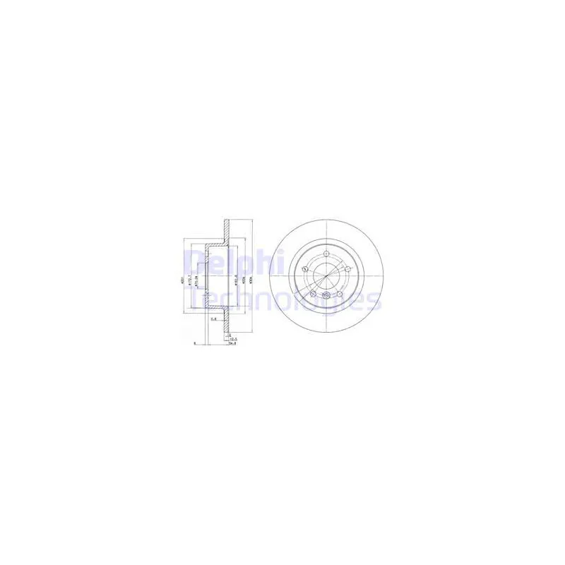 Jeu de 2 disques de frein arrière DELPHI BG3227C
