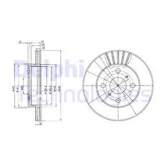 Jeu de 2 disques de frein avant DELPHI BG3519C