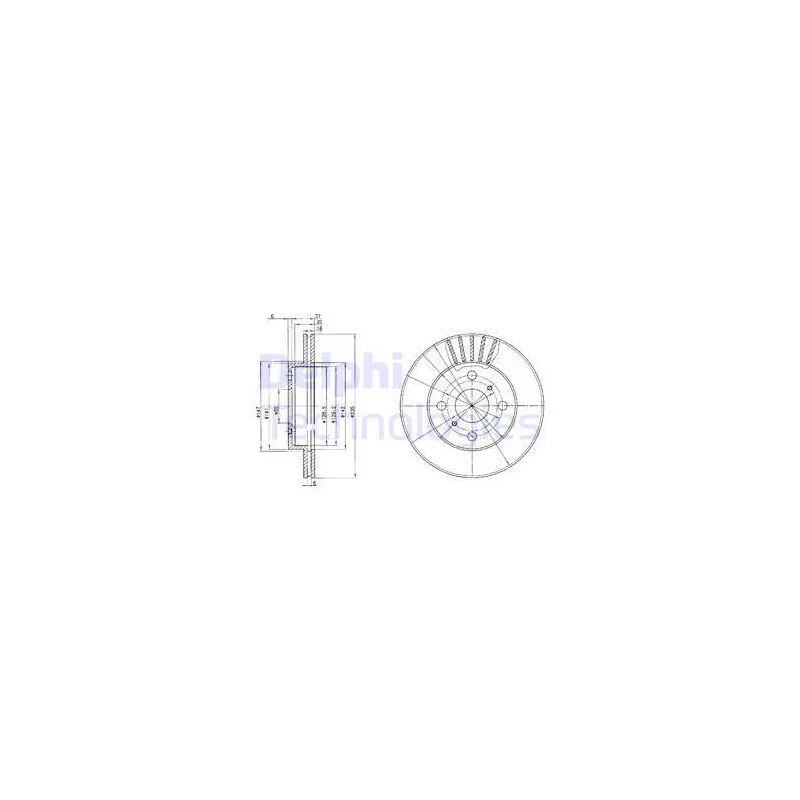 Jeu de 2 disques de frein avant DELPHI BG3519C