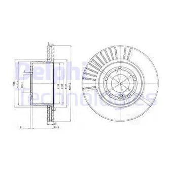 Jeu de 2 disques de frein avant DELPHI BG3737C